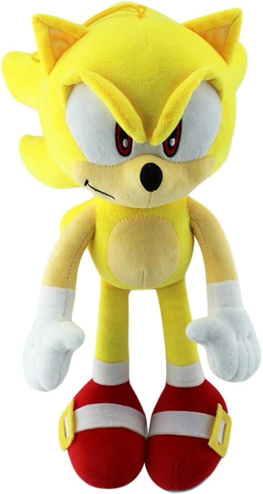 Anime Plush Toys, 13” / 33 CM The Hedgehog Plushies, Cute Stuffed Animal, The Movie Plush Figure Collection,Tails, Knuckles Character Soft Toy for Kids Boys Girls Birthdays Gift -Yellow