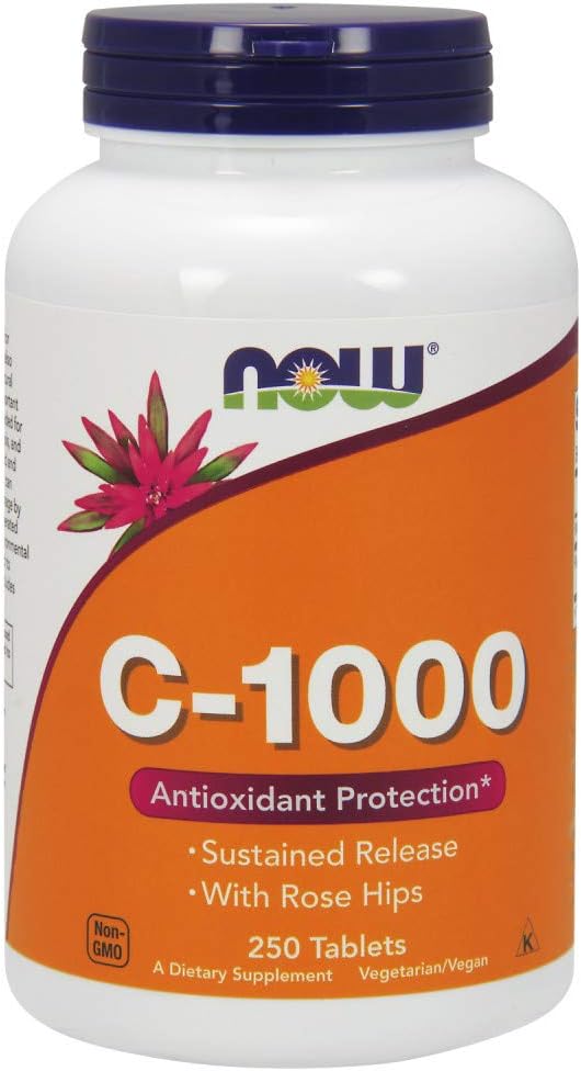 NOW Foods Supplements, Vitamin C-1,000 with Rose Hips, Sustained Release, Antioxidant Protection*, 250 Tablets