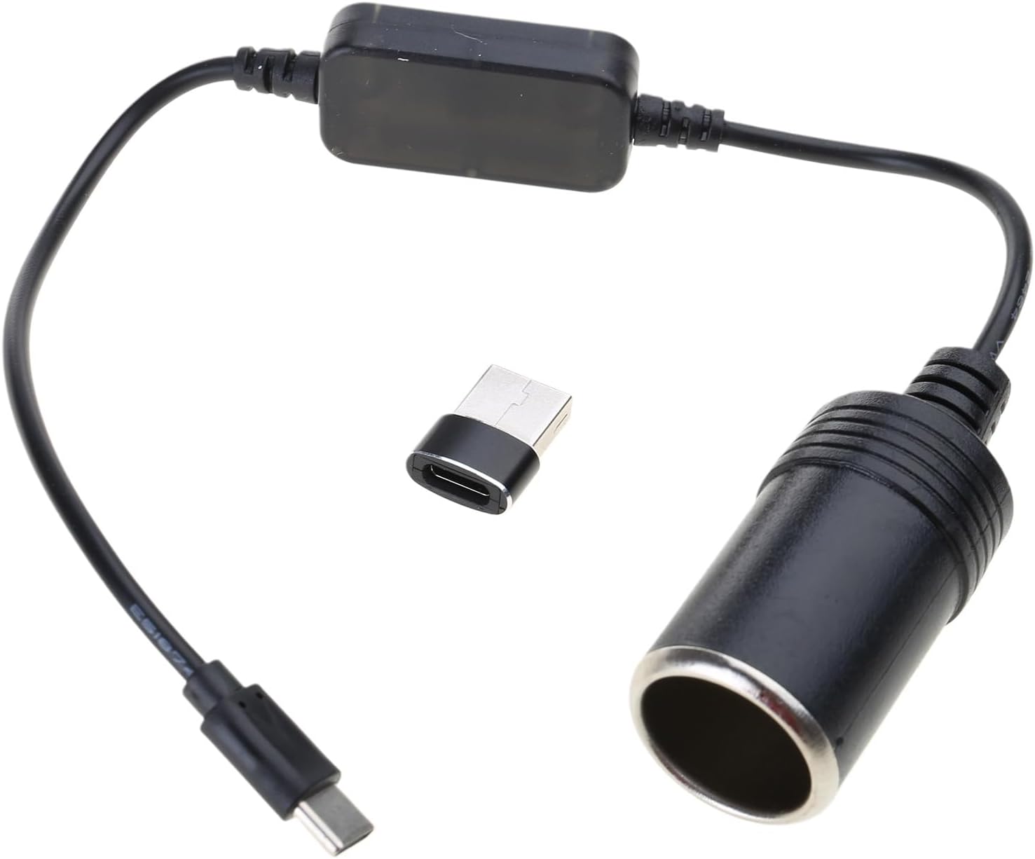 USB Type C 5V to 12V Car Socket Adapter Cord Boost Cable Boost Cable with USB Connector for Vehicle Electronics