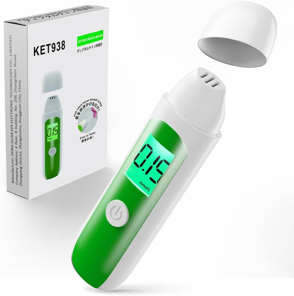 Ketone Breath Meter, Built in Rechargeable Battery Ketosis Tester, Helps You Enter Ketosis Easily(mmol/L) (White)