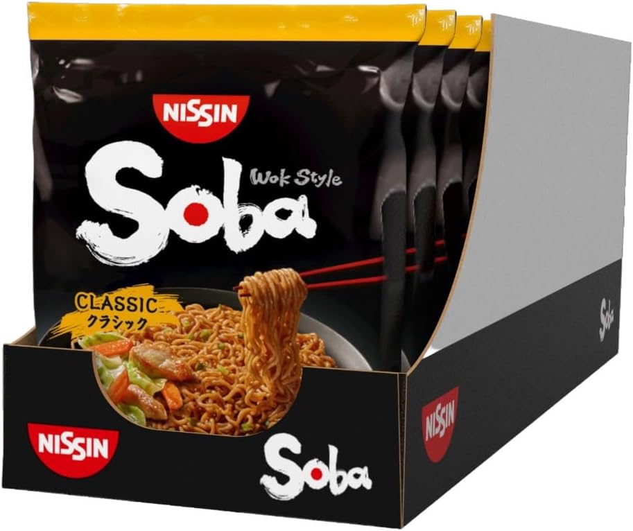 NISSIN Soba Wok Style Classic Flavoured Instant Noodles, 109 g Packet (Pack of 9)
