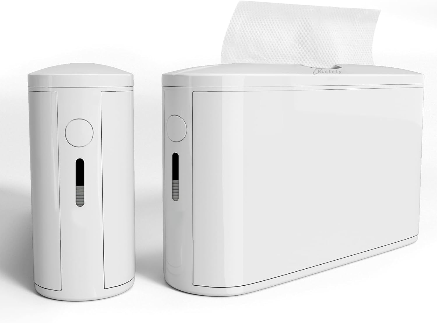 Paper Towel Dispenser Countertop w/Refill Reminder - Histely Multifold Commercial Paper Hand Towel Dispenser for Bathroom, Toilet, Bedroom, Guest, Hotel, Office, Home - White
