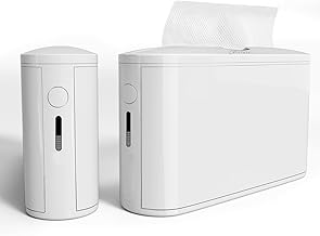 Paper Towel Dispenser Countertop w/Refill Reminder - Histely Multifold Commercial Paper Hand Towel Dispenser for Bathroom, Toilet, Bedroom, Guest, Hotel, Office, Home - White