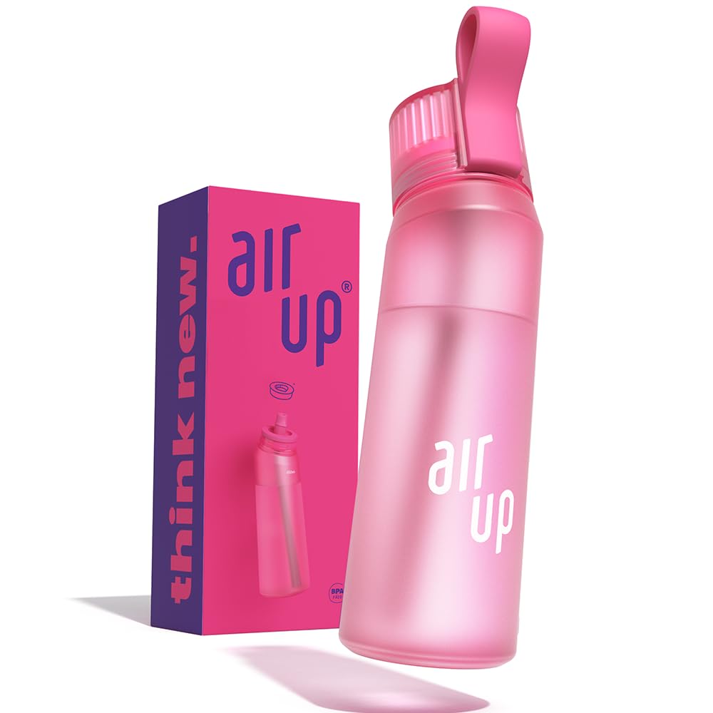 air up® water bottle (22oz) Hot Pink without pods | Sugar free flavor pods & Water bottles with straw | No calories, no sweeteners | Water Flask | Flavored water bottle