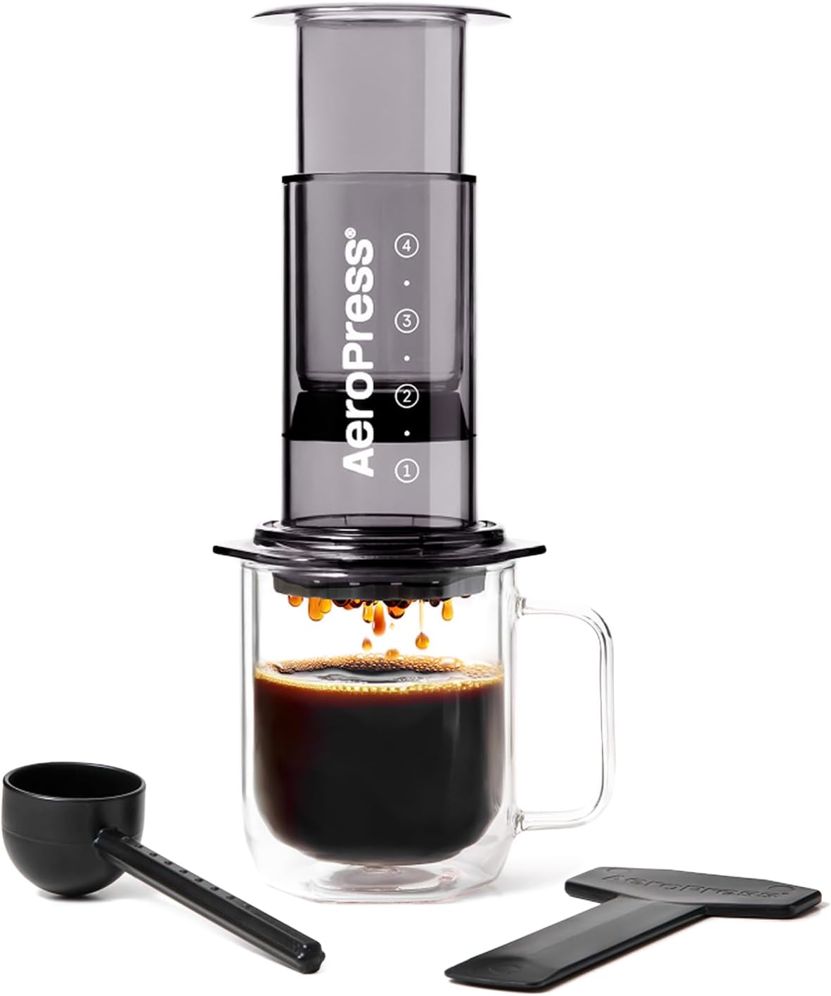AeroPress Clear Black Coffee Press, French Press, Pour-Over & Espresso