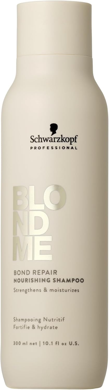 Schwarzkopf Professional BLONDME Bond Repair Nourishing Shampoo Hair Shampoo Smoothing Almond Oil White Tea Deeply Nourishing Hydrating And Softening 300 ml