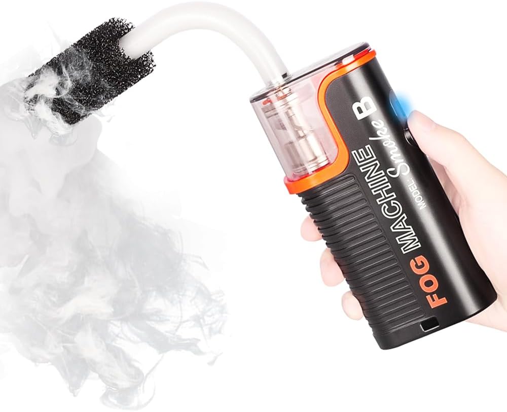 LENSGO Smoke B Hand-held Fog Machine, Portable Smoke Machine with Remote Control Fogger for Photography, Outdoor Events, Parties, Stage Effects, Halloween, Disinfection or Weddings (Black)