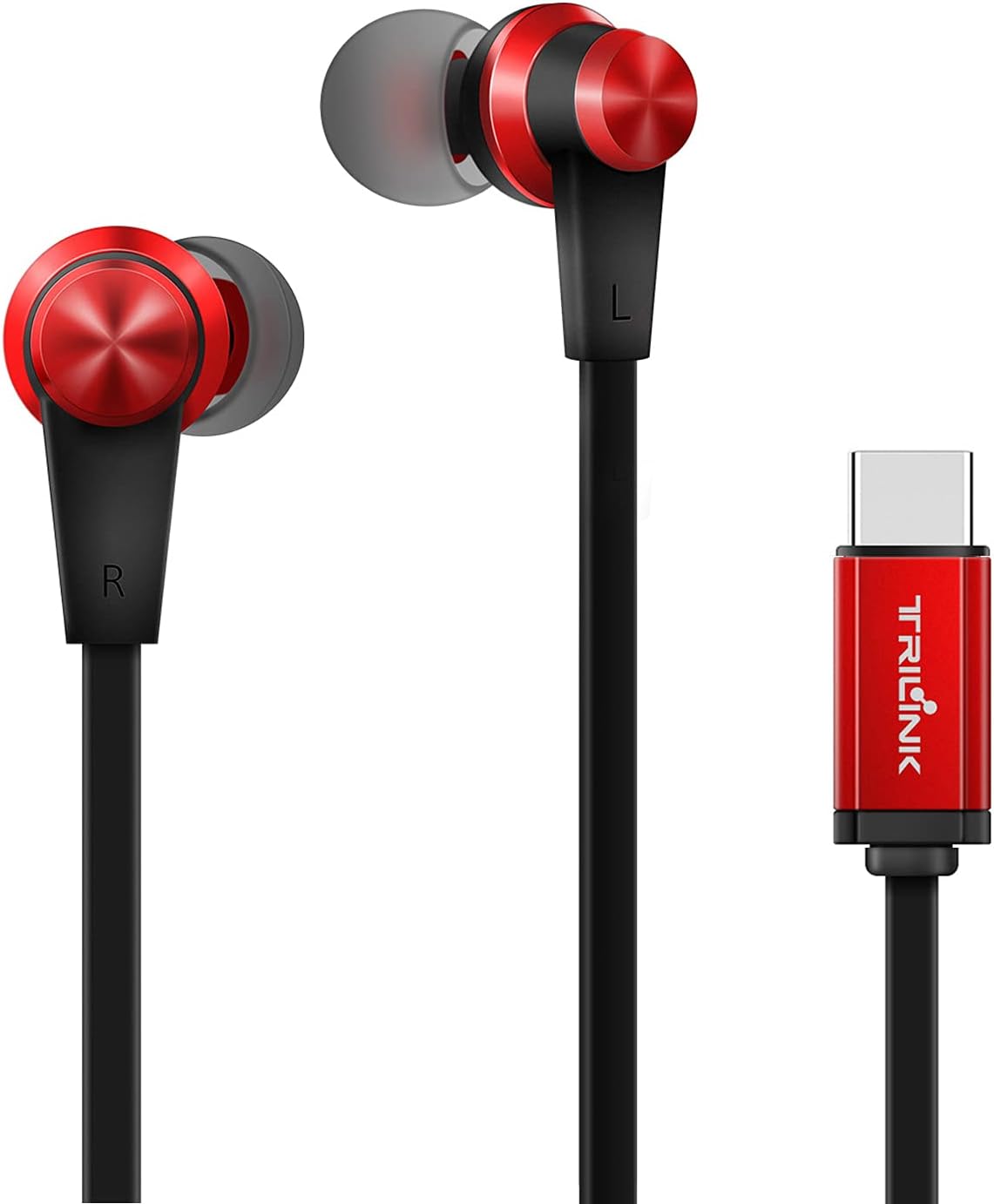 TRILINK USB Type C Earbud Headphones (Hi-Res & DAC Chipset) In-Ear Earphone with Mic compatible with New iPad Pro/MacBook/Air, Huawei P30/P20/Pro/Mate20/10, OnePlus 6/6T/5/5T, Google Pixel 3/3XL/2/2XL
