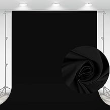 Aimosen 10 x 7 FT Black Backdrop Background for Photography, High Density Polyester Fabric Pure Black Photo Backdrop Curtain Screen Collapsible Seamless for Photoshoot Portraits Party Video Studio