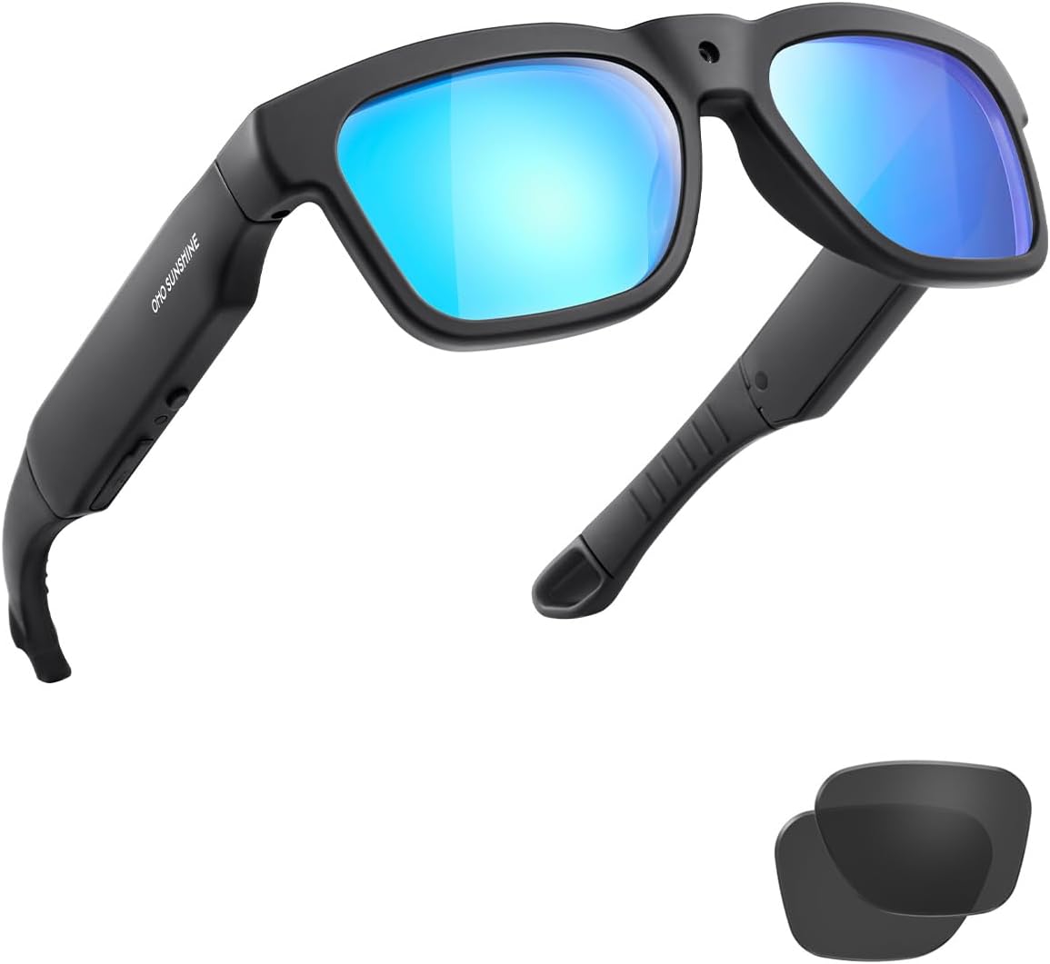 OhO sunshine 256GB WiFi Camera Glasses,Streaming Video-only & Photos from Glasses to App with Ultra Full HD Camera and UV400 Sunglasses Lens for Outdoor Sport