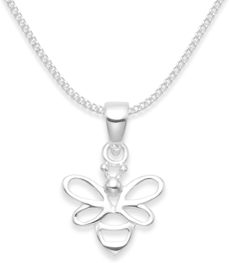 Sterling Silver Bee Necklace on 40cm - 16" sterling silver chain - SIZE: 13mm x 12mm (20mm including pendant top). Branded Gift Box. 8088