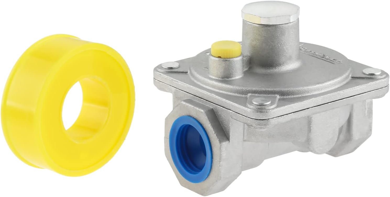Aupoko 3/4" Natural Gas Pressure Regulator, Interchange Pressure Regulator with 3/4" FNPT Thread Fits Natural Gas and Liquefied Gas, NG 4" WC Out/LPG 10" WC Out