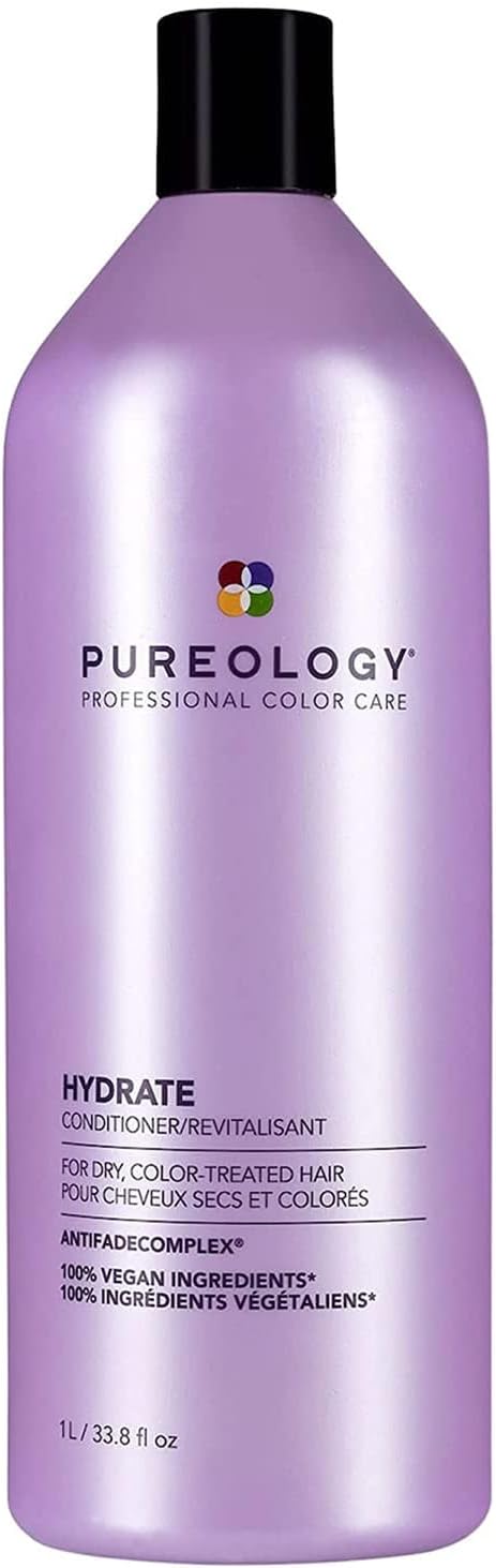 Pureology Hydrate Moisturising Conditioner, For Medium to Thick Dry, Colour Treated Hair, Vegan Formulas, Sulphate Free, 1000ml