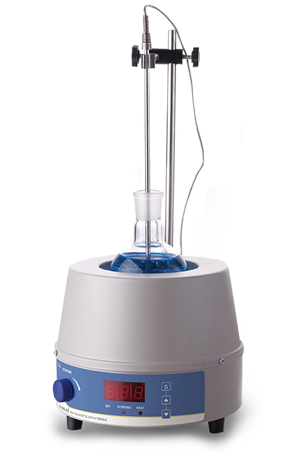 JOANLAB 500ml Heating Mantle Magnetic Stirrer, 250W Laboratory Thermostatic Heater with Digital Display, Temp Control Probe and Timer