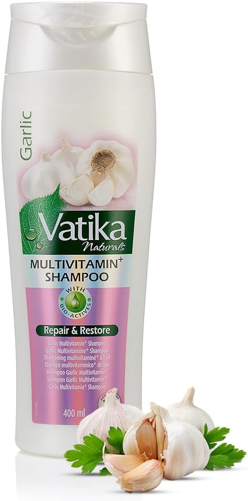 Vatika Naturals Multivitamin Enriched Garlic Shampoo - 400ml | Goodness Of Garlic, Henna & Soybean Oil | For Repairs and Restores Weak Hair