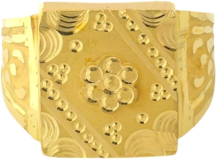 Real 22K/18K Fine Yellow Gold Certified Mens Statement Ring