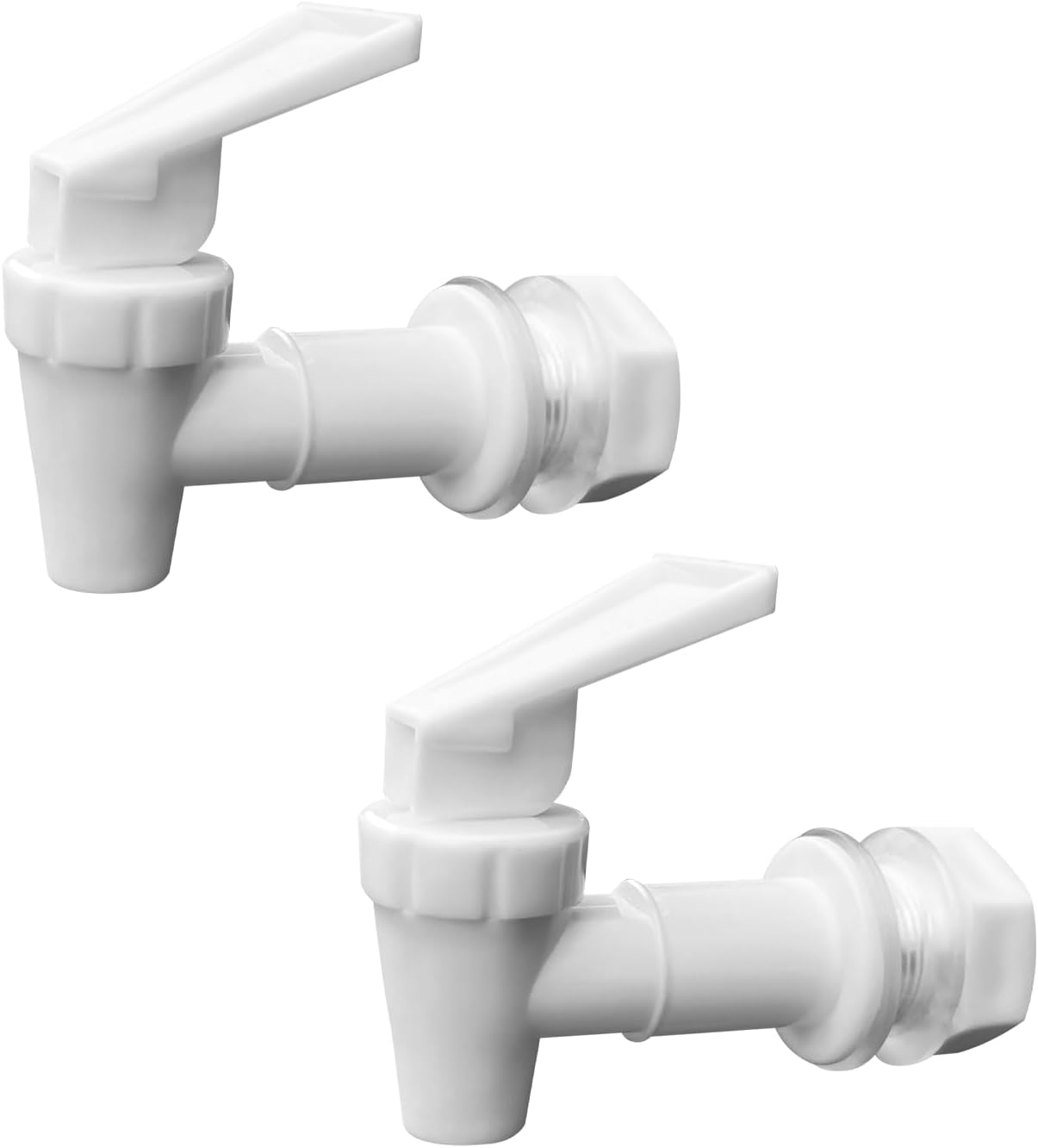 2 Pack Replacement Cooler Faucet Water Dispenser Tap Set BPA Free Plastic Spigot Water Beverage Lever Pour Dispenser Valve Water Crock Water Tap(2 White)