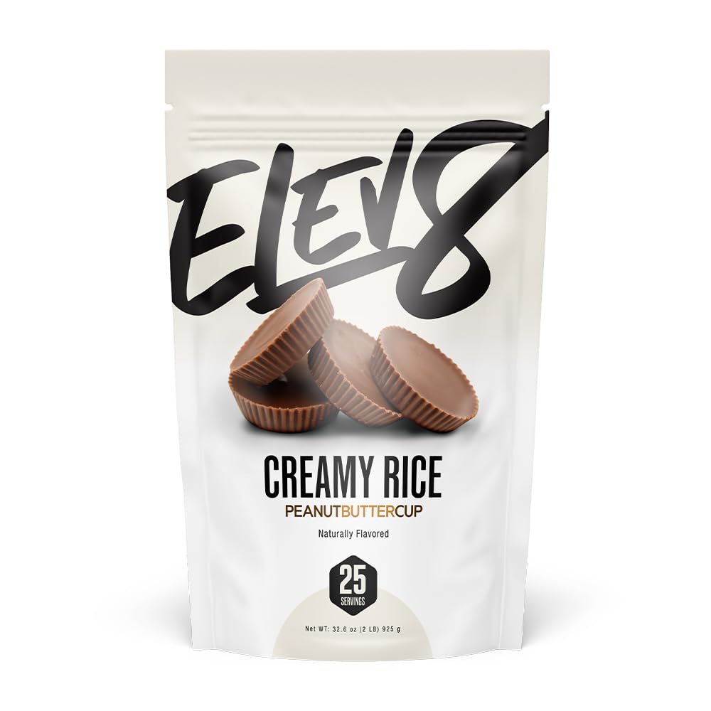 Elev8 Creamy Rice – Peanut Butter Cup Flavor – Cream of Rice Hot Cereal – 25 Servings – Sugar-Free, Gluten-Free – Easy-to-Digest Carbs for Pre & Post Workout Nutrition – Just Add Water