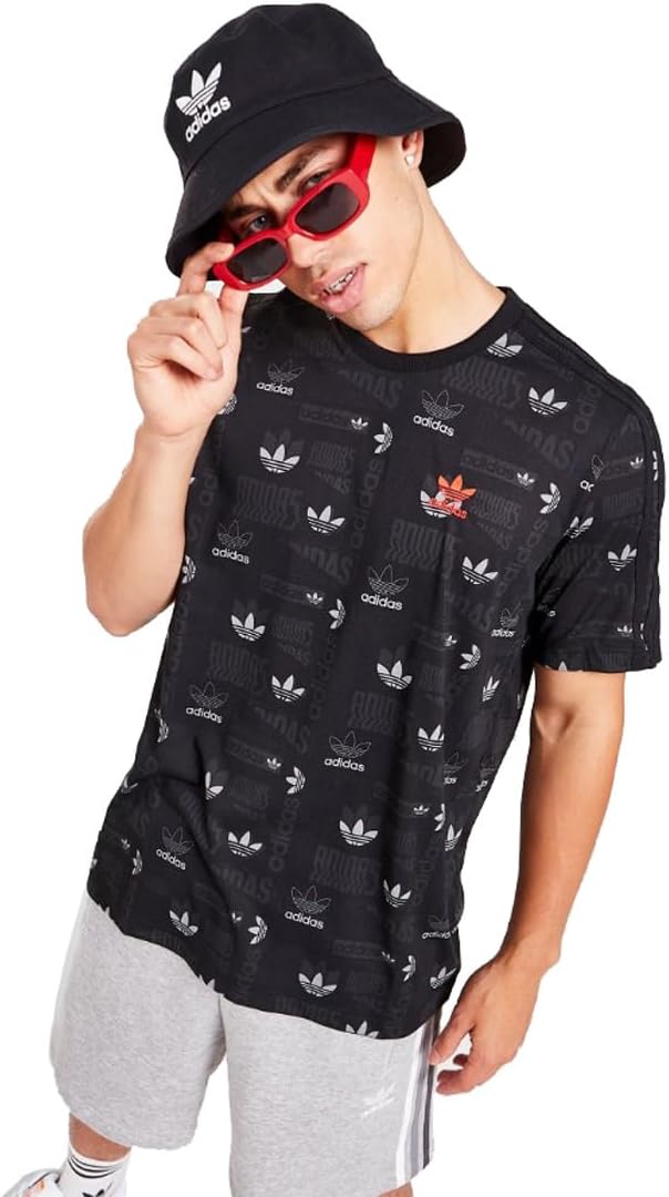 adidas Originals Men's AOP All-Over Logos T-Shirt, Black