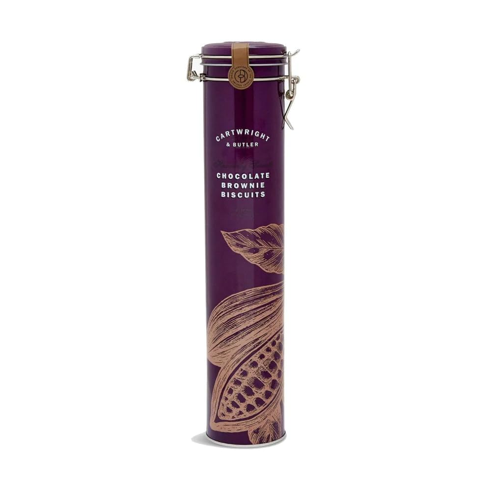 Cartwright & Butler Chocolate Brownie Biscuits In Tall Tin 300 G