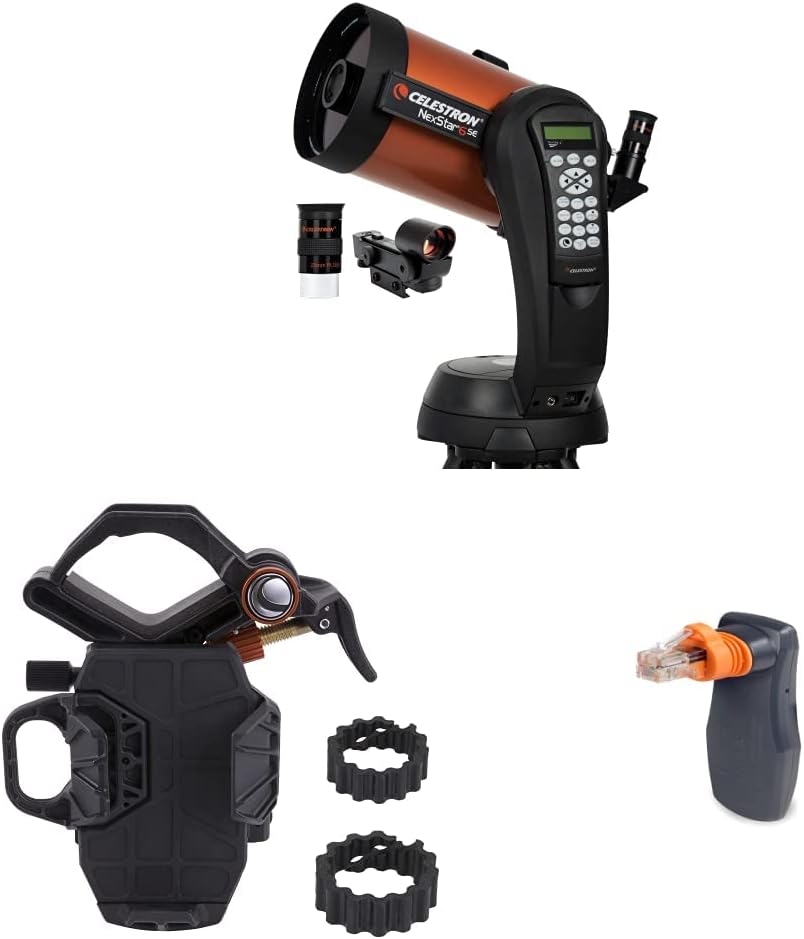 Celestron - NexStar 6SE Telescope - Computerized Telescope & NexYZ – 3–Axis Universal Smartphone Adapter & SkyPortal WiFi Module - Control Your Celestron Computerized Telescope via Smartphone