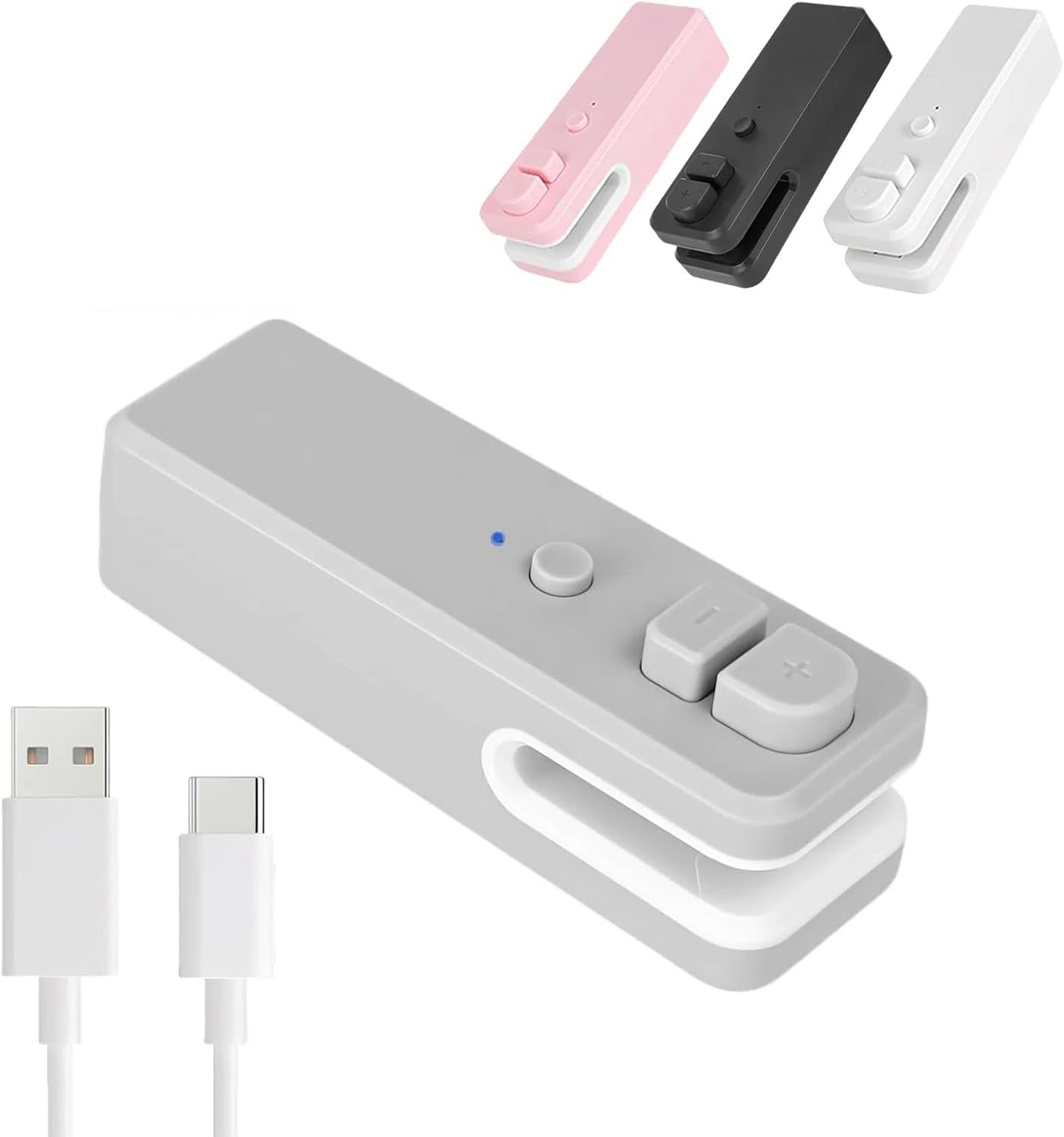 2 in 1 Bag Sealer and Cutter Mini Bag Sealer Heat Seal with Magnetic Portable Food Sealer Bag Sealing Machine Rechargeable for Plastic Bags Snack Bags (Grey)