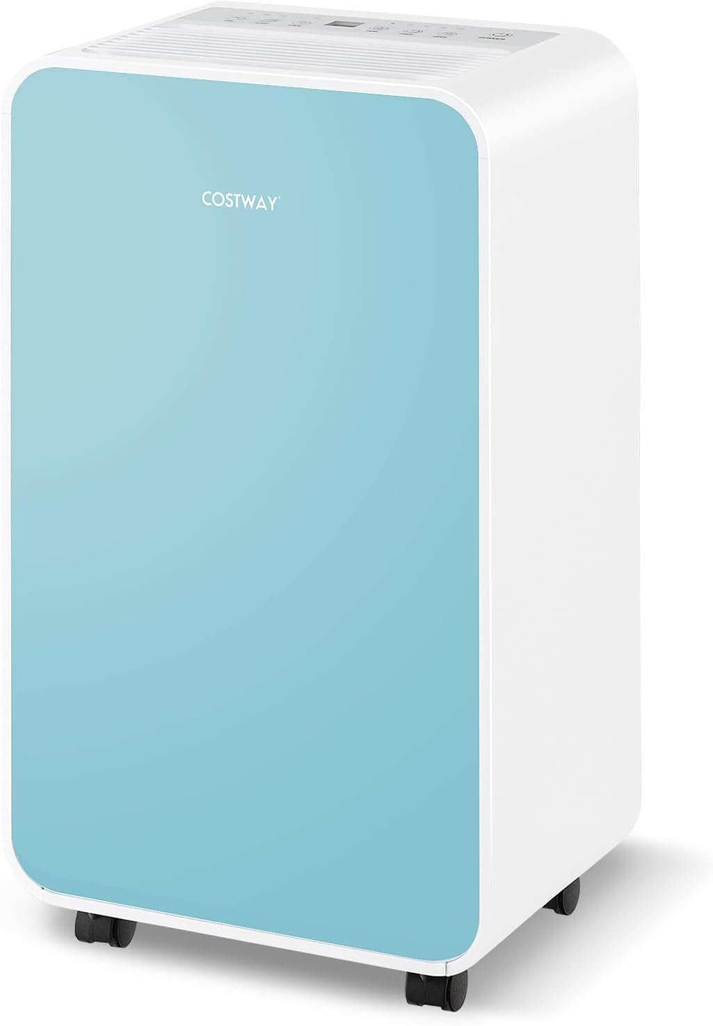 COSTWAY 2500 Sq. Ft Dehumidifier for Basement, 32 Pints Portable Quiet Dehumidifier with Sleep Mode, 24H Timer, Auto Shut Off, Auto Defrost & Drain Hose for Basement Bathroom (Navy)