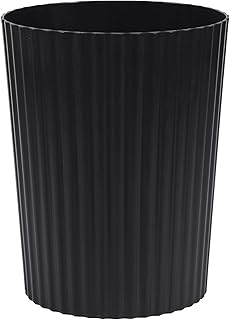 JiatuA Small Trash Can Plastic Wastebasket Round Garbage Container Bin for Bathroom, Kitchen, Bedroom, Home Office, College Dorm, Black