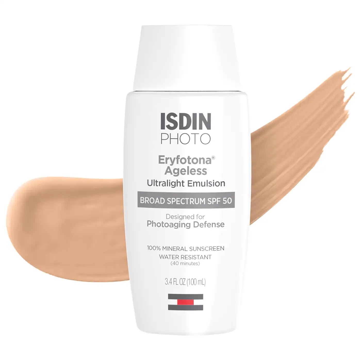 ISDIN Eryfotona Ageless Tinted Mineral Face Sunscreen SPF 50, Zinc Oxide