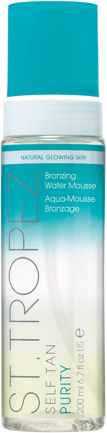 St.Tropez Self Tan Purity Bronzing Water Mousse, Clear Tanning Water Foam, Streak-Free Finish, Develops in 4-8 Hours, Vegan, Natural & Cruelty Free, 200 ml