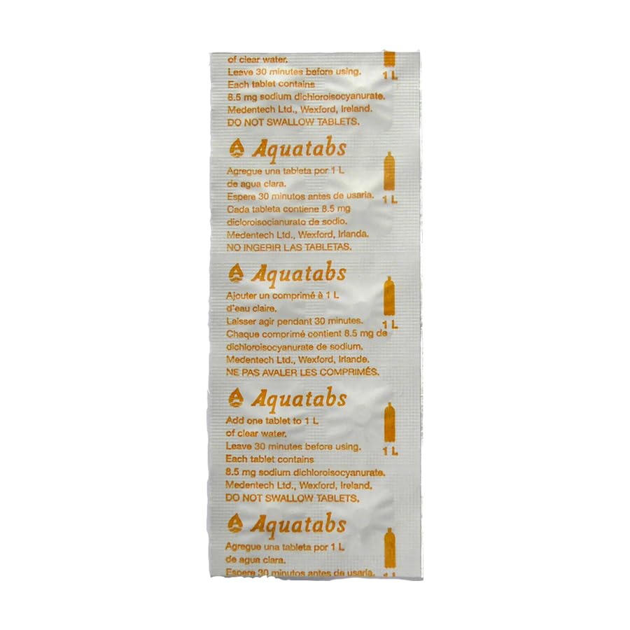 Water Purification 1 Tablet Treats 1-2L Safer Drinking Water x 100