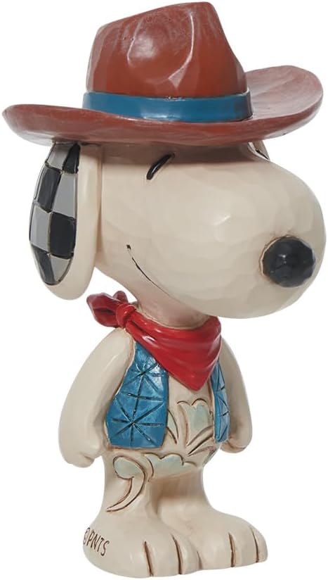 Enesco Peanuts by Jim Shore Snoopy Cowboy Miniature Figurine, 3.44 Inch, Multicolor