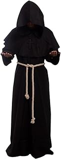 GOLDSTITCH Friar Medieval Hooded Monk Renaissance Priest Robe Costume Cosplay