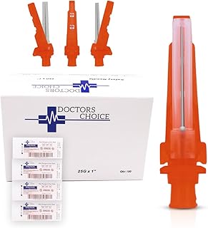 Safety Needles Luer Lock Compatible (100, 25G x 1 Inch