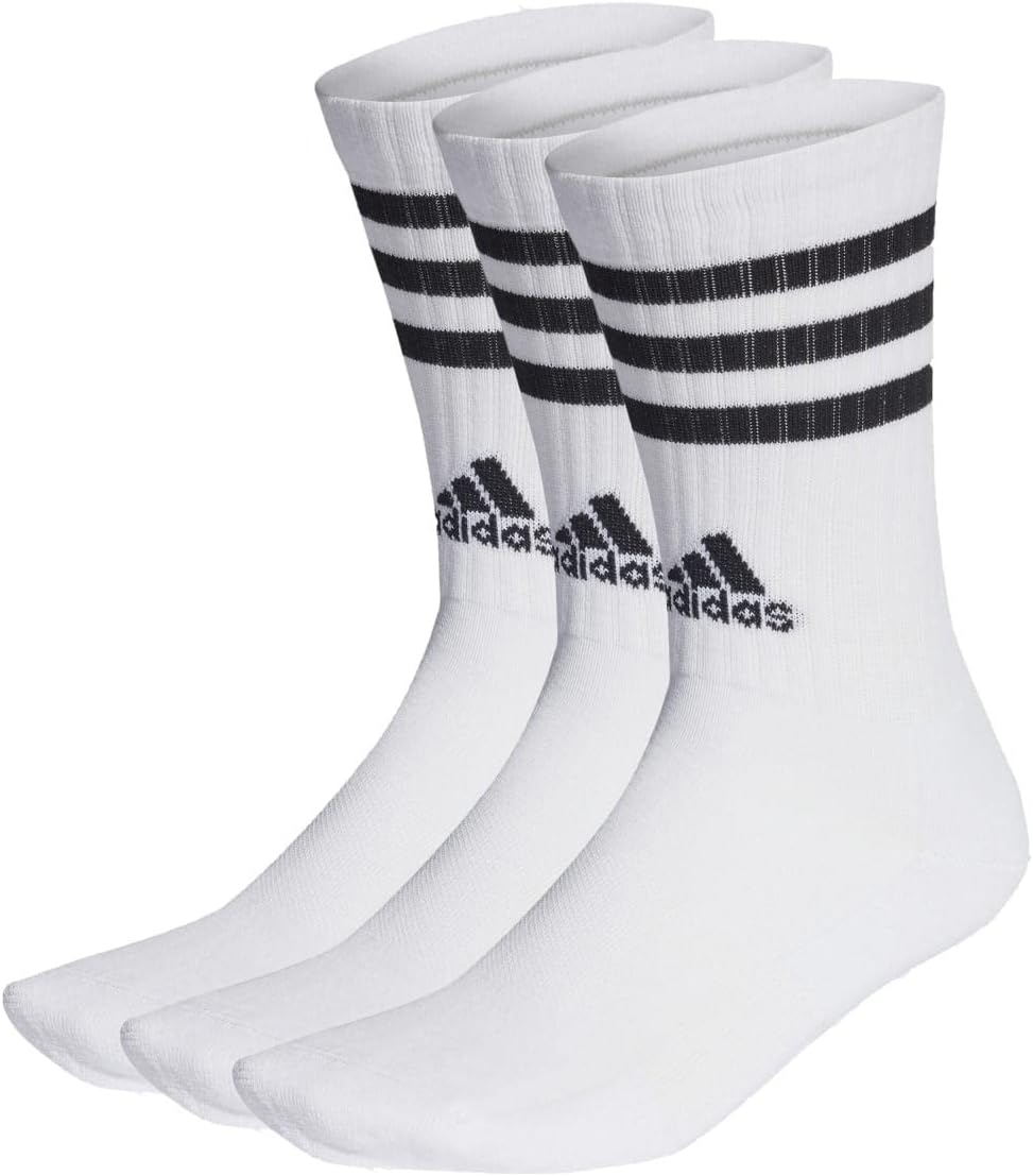adidas Unisex 3-stripes Cushioned Crew Socks 3 Pairs Crew Socks (pack of 3)