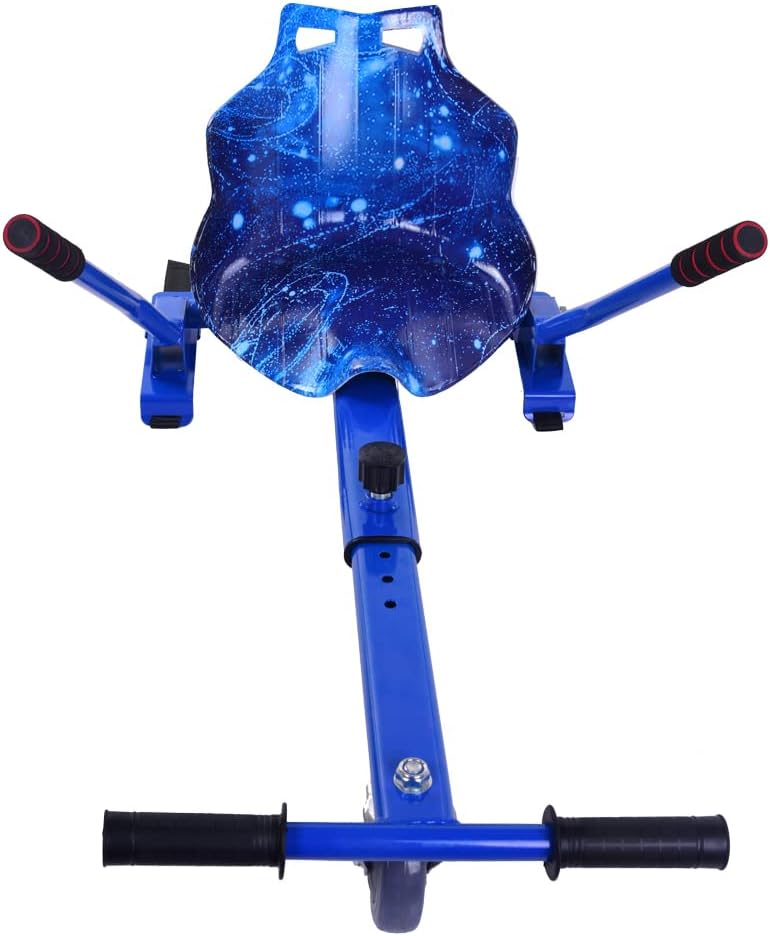 Hoverkart Frame Go Cart for Hoverboard Accessories, Hover Cart Balance Scooter Seat Adjustable Length for 6.5 8 10inch Segway, Graffiti Galaxy Flame Camo (Starry Blue)