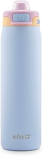 Ello Pop & Fill Stainless Steel Water Bottle with Quick Fill Technology, Double Walled Vacuum Insulated Metal, Leak Proof Locking Lid, Sip and Chug, BPA Free, Holiday Gift for Him Her, 22oz, 32oz