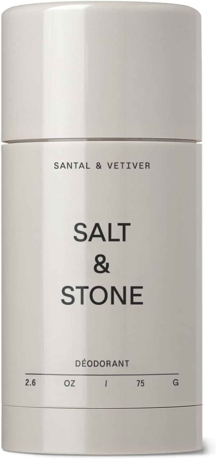SALT & STONE Aluminum Free Deodorant | Extra Strength 48 Hour Protection for Women & Men | Made with Seaweed Extracts, Shea Butter & Prebiotics (Santal & Vetiver)