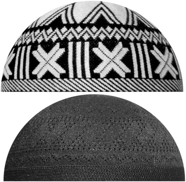 Muslim Kufi Hats Tupi for Men - Traditional Skull Caps & Islamic Clothing - Comfortable and Stylish Muslim Clothes for Islamic Gifts - 2pcs