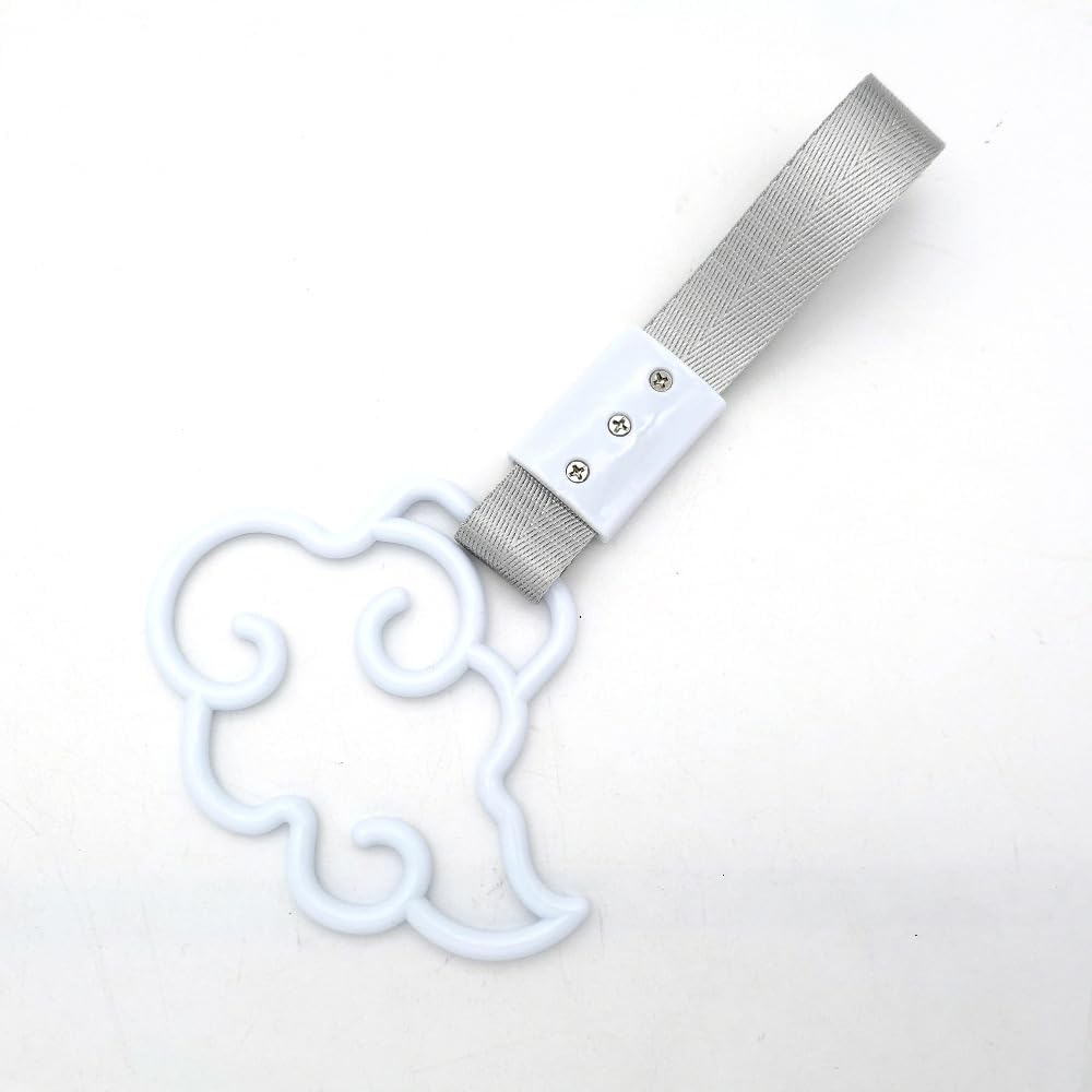 Multicolor Car Interior and Exterior Decorative Heart JDM Style Sakura Shattered Heart Pendant - Plastic Hanging Accessory (Cloud White 1pcs)