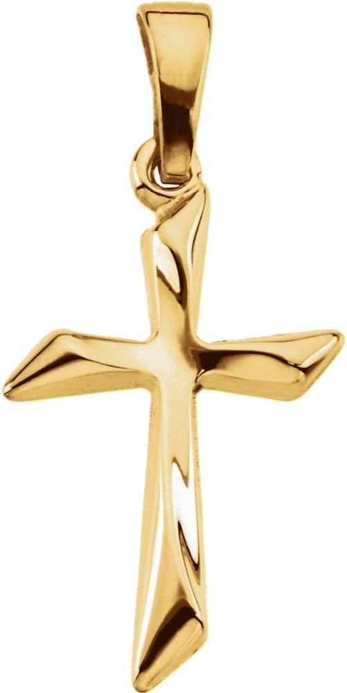 14K Yellow Gold 18.5X13 mm Polished Cross Pendant