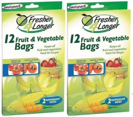 Fruits and Vegetables Storing Bags 2 Size – Natural Food Storage Bag for Home Ready to Use Keeps Fresh for Longer Pack of 12 (Pack of 2)