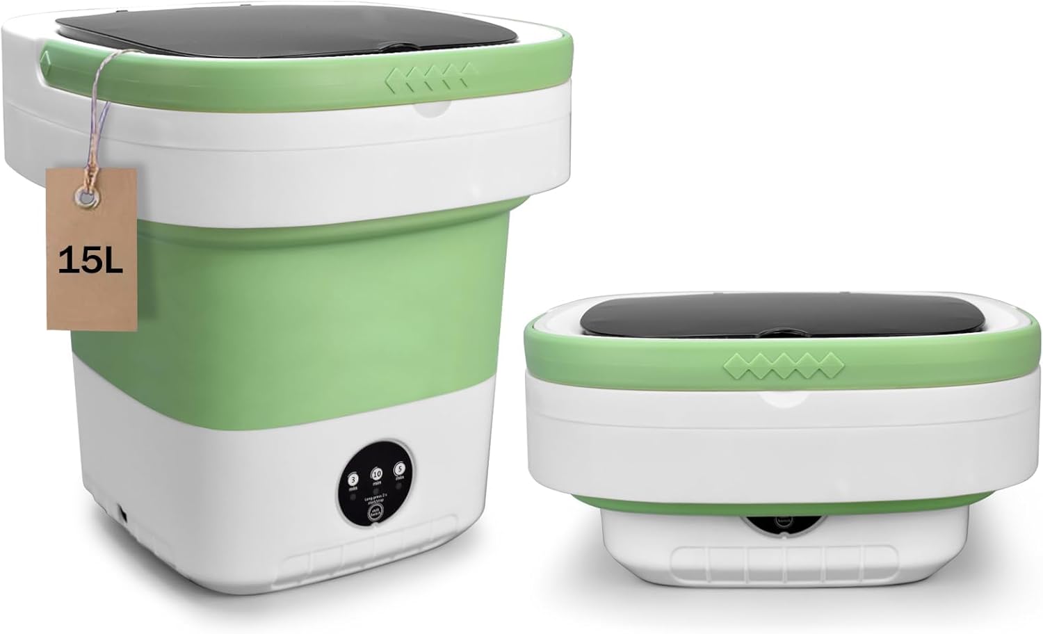 Portable Washing Machine, 15L Upgraded Mini Washer and Spin Dryer with Deep Cleaning of Underwear, Baby Clothes and Small Clothes, Foldable Small Washer for Apartments, Dorm,RV, Travel, Hotel, Laundry