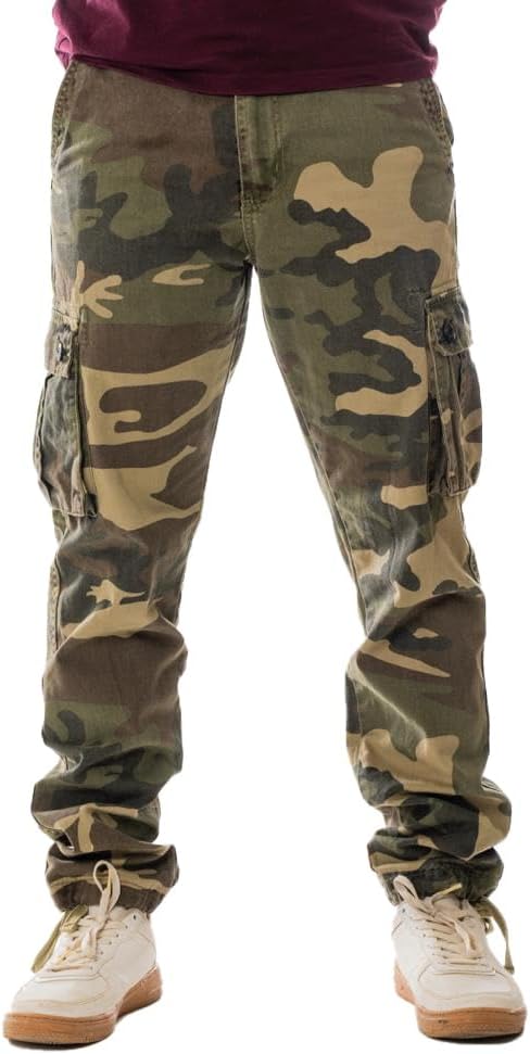 Vasego Men's Cargo Trousers - Durable Work Pants for Men with 6 Pockets - Loose Fit Men's Work Trousers - Camping Hiking Trousers 28-38