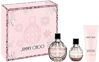Jimmy Choo Signature Eau de Parfum 3 Piece Set - 3.3 fl. oz. & 1.3 fl. oz. Spray, 3.3 fl. oz. Body Lotion - Long Lasting Fragrance with notes of Tea Rose, Tiger Orchid & Cedarwood - Floral & Fruity
