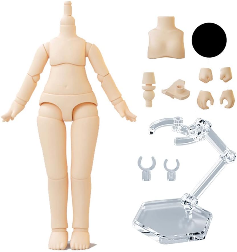 1/12 Scale BJD Doll Body 9.6cm/11cm YMY2 Body Action Figures Replacement Body Doll Accessories (Milky White,11cm)