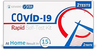 COVID-19 Antigen Rapid Test, 15 Minute Results, 1 Pack 2 Tests Total Non-Invasive Short Nasal Swab, Easy to Use, FDA EUA Authorized, (2 Pack)