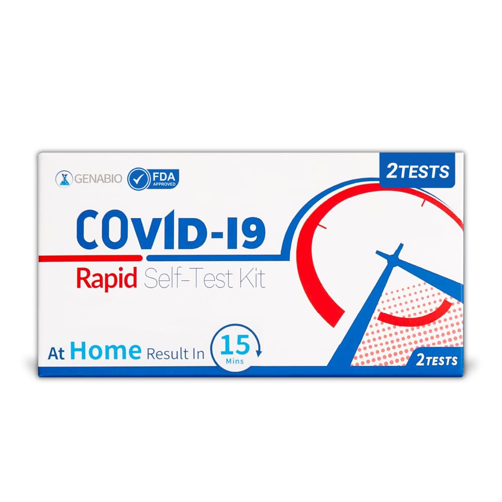 COVID-19 Antigen Rapid Test, 15 Minute Results, 1 Pack 2 Tests Total Non-Invasive Short Nasal Swab, Easy to Use, FDA EUA Authorized, (2 Pack)