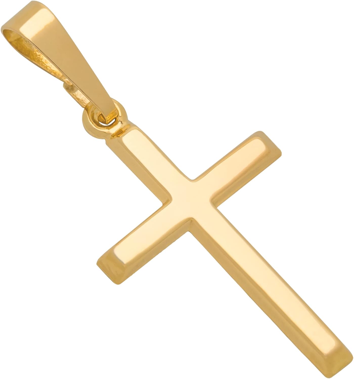 MAZZERI 14k Gold Cross Pendant, Hypoallergenic Gold Religious Charms for Men and Women, Handcrafted in the USA - (1 Inch)