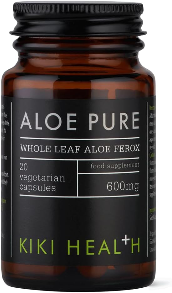 KIKI Health - Aloe Pure Capsules - 100% Freeze-Dried Aloe Ferox - Natural Digestive Cleanse & Gut Health Support - Bowel & Intestinal Health - Toxin Flush & Detox Supplement - 20 Capsules